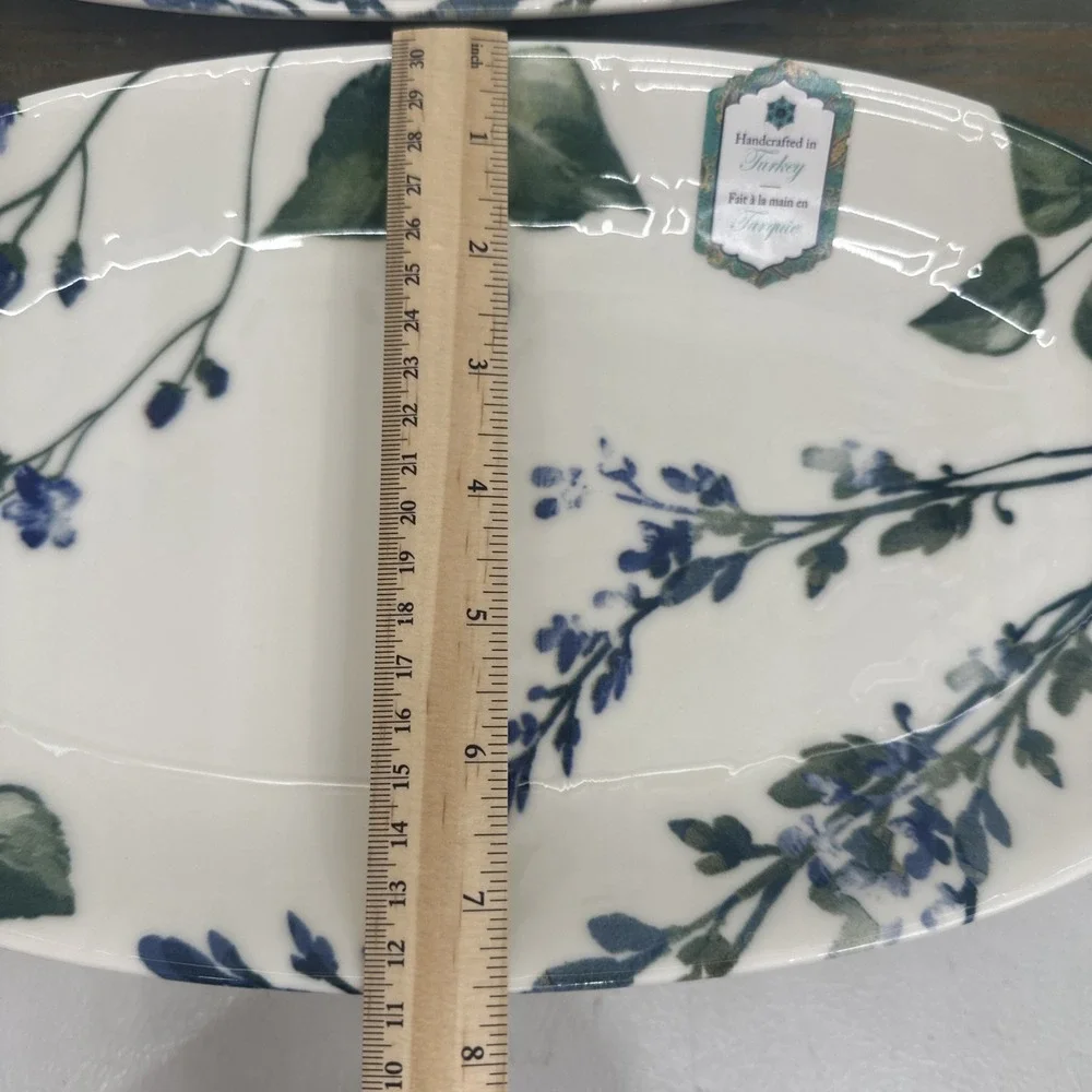 Set of 2 INTESA HOME Wildflowers Oval Serving Tray 13